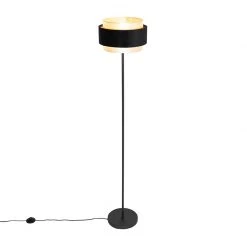 QAZQA Moderne Stehlampe Schwarz mit Gold - Elif -Stehlampen Verkaufsladen 4844 104954 8