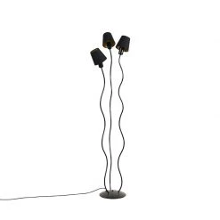 QAZQA Design Stehleuchte schwarz 3-Lichter mit Klemmkappen - Wimme -Stehlampen Verkaufsladen 4845 103549 12