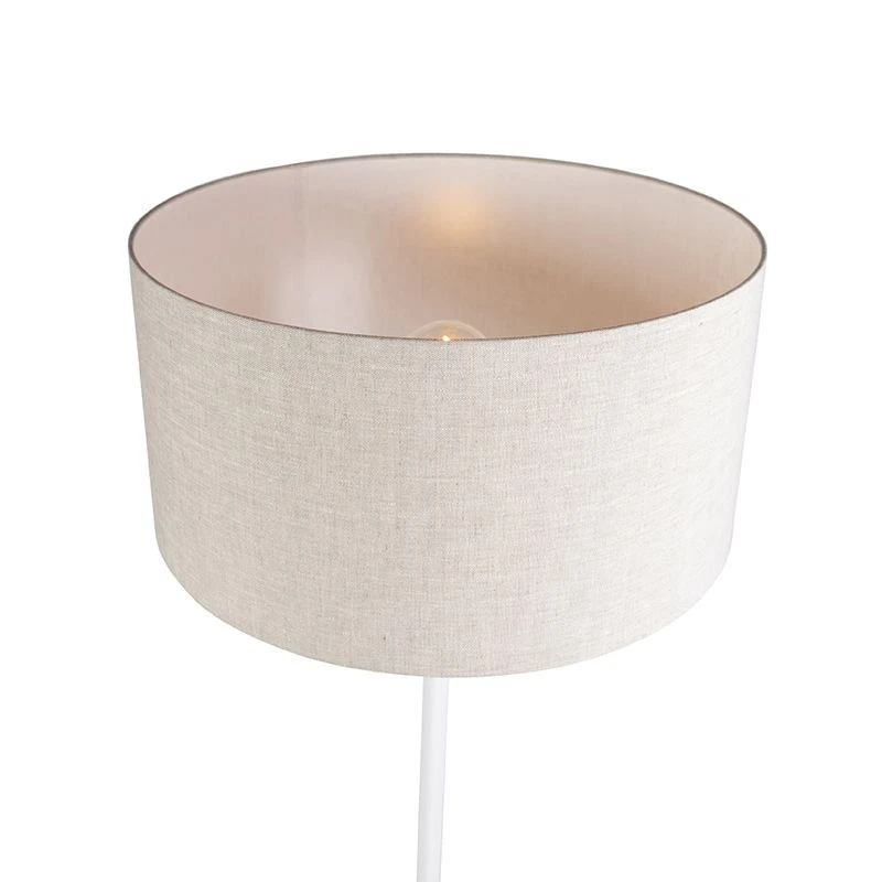 QAZQA Moderne Stehlampe weiß mit pfefferfarbenem Schirm 50 cm - Simplo 8 QAZQA Moderne Stehlampe weiß mit pfefferfarbenem Schirm 50 cm - Simplo – Bild 6