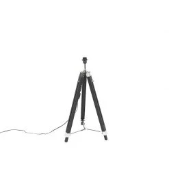 QAZQA Stehleuchte schwarz mit dunkelgrauem Schirm 45 cm - Tripod -Stehlampen Verkaufsladen 4876 92837 8