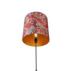 QAZQA Stehlampe schwarz Schatten Pfau Design rot 40 cm - Parte -Stehlampen Verkaufsladen 4878 104172 4
