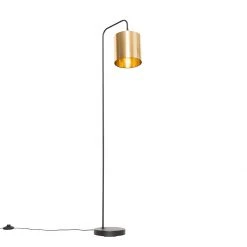 QAZQA Moderne vloerlamp zwart met goud - Lofty -Stehlampen Verkaufsladen 4883 105420 7