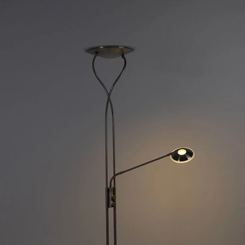 QAZQA Moderne Stehlampe Stahl inkl. LED mit Lesearm - Mallorca 15 QAZQA Moderne Stehlampe Stahl inkl. LED mit Lesearm - Mallorca – Bild 13