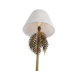 QAZQA Vintage Stehlampe Gold mit Faltenschirm weiß 45 cm - Botanica 17 QAZQA Vintage Stehlampe Gold mit Faltenschirm weiß 45 cm - Botanica -Stehlampen Verkaufsladen 4912 103628 3