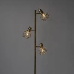 QAZQA Design Stehleuchte Gold 3-Licht verstellbar - Mesh -Stehlampen Verkaufsladen 4946 102192 6