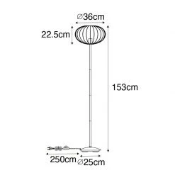 QAZQA Industrielle Stehlampe schwarz 36 cm - Margarita -Stehlampen Verkaufsladen 4951 105352 3