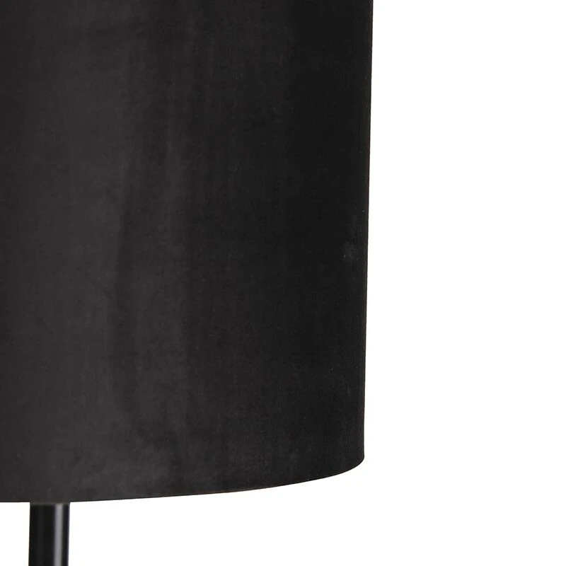 QAZQA Schwarze Stehlampe mit Veloursschirm schwarz mit Gold 40 cm - Simplo 6 QAZQA Schwarze Stehlampe mit Veloursschirm schwarz mit Gold 40 cm - Simplo – Bild 4
