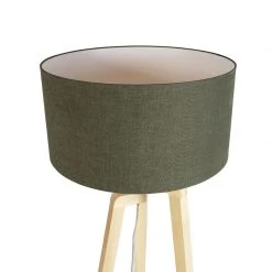 QAZQA Stehleuchte Stativ Holz mit Schirm 50 cm grün - Puros -Stehlampen Verkaufsladen 4971 94245 5