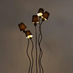 QAZQA Design Stehleuchte schwarz 5-Licht mit Klemmkappe - Wimme -Stehlampen Verkaufsladen 4973 103550 10