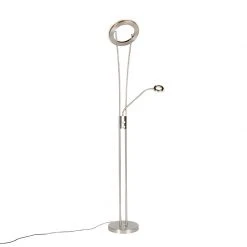 QAZQA Moderne Stehlampe Stahl und Glas inkl. LED mit Lesearm - Divine -Stehlampen Verkaufsladen 4974 99249 6