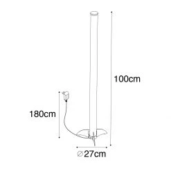 QAZQA Vloerlamp zwart dimbaar in kelvin met afstandsbediening - Bomba -Stehlampen Verkaufsladen 4976 105820 3