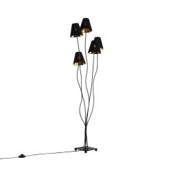 QAZQA Design Stehlampe schwarz mit gold 5-flammig - Melis 33 QAZQA Design Stehlampe schwarz mit gold 5-flammig - Melis -Stehlampen Verkaufsladen 5019 103872 13