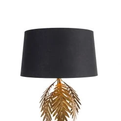 QAZQA Vintage Stehlampe Gold mit Baumwollschirm schwarz - Botanica -Stehlampen Verkaufsladen 5036 103626 2