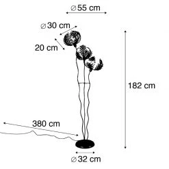 QAZQA Vintage Stehlampe Gold 3-flammig - Botanica Kringel -Stehlampen Verkaufsladen 5039 105096 3