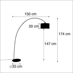 QAZQA Moderne Bogenlampe schwarz - Vinossa -Stehlampen Verkaufsladen 5039 93705 3