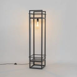 QAZQA Industrielle Stehlampe schwarz - Cage Rack -Stehlampen Verkaufsladen 5050 105762 12