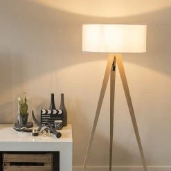 QAZQA Moderne Stehlampe Holz mit weißem Schirm - Ilse 21 QAZQA Moderne Stehlampe Holz mit weißem Schirm - Ilse -Stehlampen Verkaufsladen 5070 93701 9