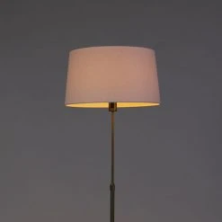 QAZQA Bronze Stehleuchte mit Leinenschirm weiß 45 cm verstellbar - Parte -Stehlampen Verkaufsladen 5085 93204 9