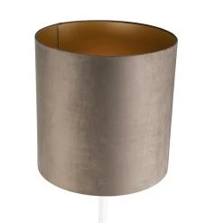 QAZQA Weiße Fütterungslampe mit taupefarbenem Schirm und goldener Innenseite 40 cm - Simplo 16 QAZQA Weiße Fütterungslampe mit taupefarbenem Schirm und goldener Innenseite 40 cm - Simplo -Stehlampen Verkaufsladen 5102 98103 5