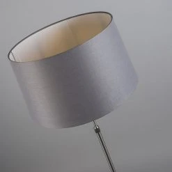 QAZQA Stehleuchte Stahl mit Lampenschirm grau 45 cm verstellbar - Parte -Stehlampen Verkaufsladen 5117 93201 3