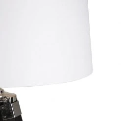 QAZQA Stehlampe schwarz mit weißem Leinenschirm 45 cm - Tripod -Stehlampen Verkaufsladen 5140 92835 2