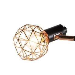 QAZQA Stehleuchte schwarz mit Kupfer 3-Licht - Mesh -Stehlampen Verkaufsladen 5197 98910 3