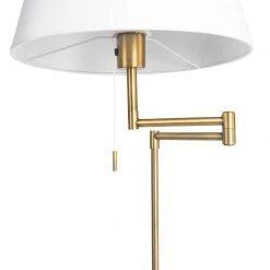 QAZQA Stehlampe Bronze mit weißem Schirm und verstellbarem Arm - Ladas Deluxe -Stehlampen Verkaufsladen 5198 102376 4