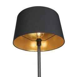 QAZQA Moderne Stehleuchte schwarz mit schwarzem Schirm 45 cm - Simplo -Stehlampen Verkaufsladen 5199 102172 4