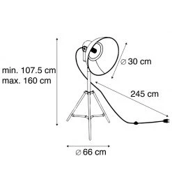 QAZQA Industrielle Stehleuchte Stativ weiß - Mangos 22 QAZQA Industrielle Stehleuchte Stativ weiß - Mangos -Stehlampen Verkaufsladen 5206 98837 3