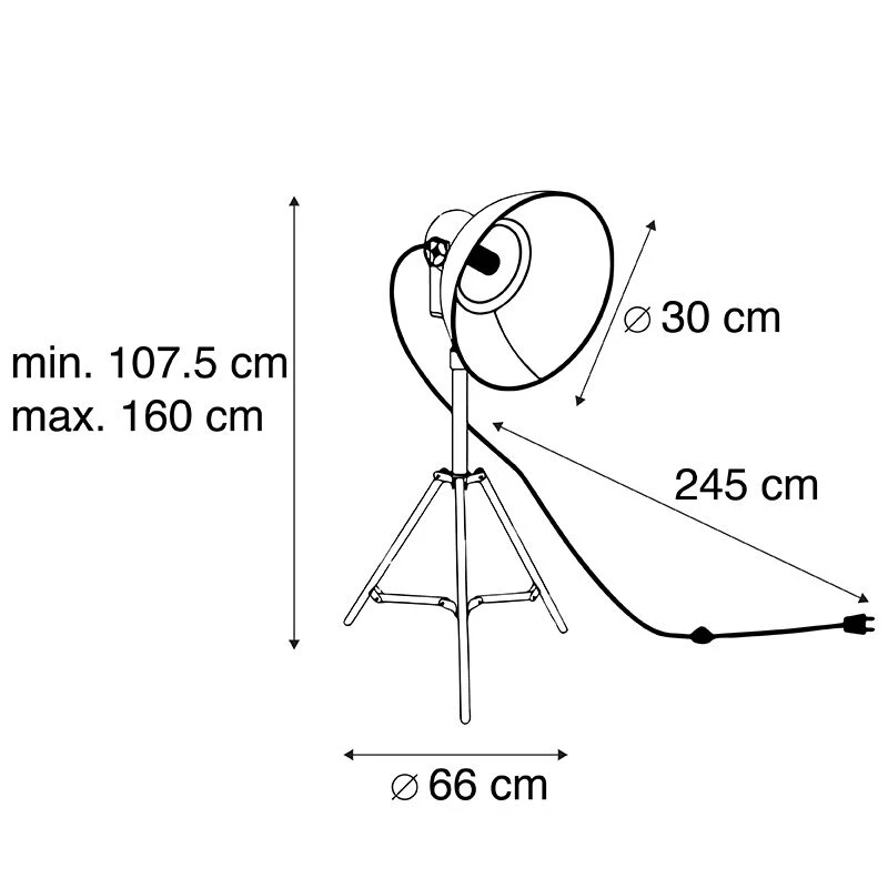 QAZQA Industrielle Stehleuchte Stativ weiß - Mangos 6 QAZQA Industrielle Stehleuchte Stativ weiß - Mangos – Bild 4
