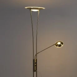 QAZQA Goldene Stehlampe mit Lesearm inkl. LED und USB-Anschluss - Sevilla -Stehlampen Verkaufsladen 5208 99506 12