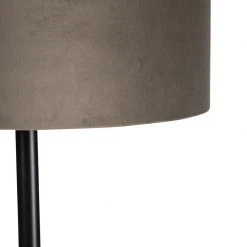 QAZQA Stehlampe schwarz mit Veloursschirm taupe/gold 40 cm - Simplo -Stehlampen Verkaufsladen 5212 98573 2