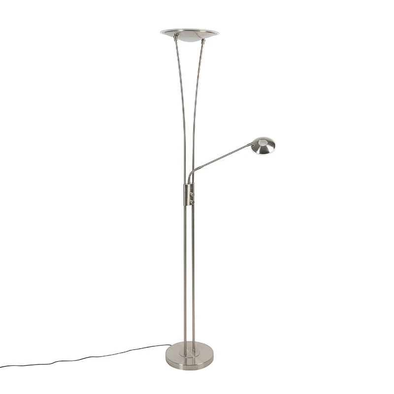 QAZQA Moderne Stehleuchte Stahl inkl. LED mit Lesearm - Ibiza 17 QAZQA Moderne Stehleuchte Stahl inkl. LED mit Lesearm - Ibiza – Bild 15