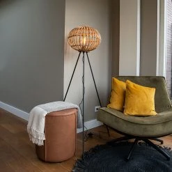 QAZQA Ländliche Bambus Stehlampe - Canna