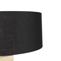 QAZQA Moderne Stehleuchte Holz mit schwarzem Schirm 45 cm - Puros -Stehlampen Verkaufsladen 5271 94242 2