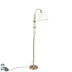QAZQA Smarte klassische Stehleuchte Bronze mit Weiß inkl. Wifi A60 - Ashley