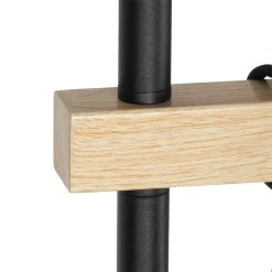 QAZQA Land Stehlampe schwarz mit Holz 2-Licht - Chon -Stehlampen Verkaufsladen 5349 103237 7