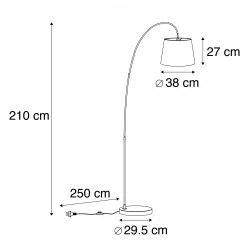 QAZQA Moderne Stehleuchte mit schwarzem Schirm - Bend -Stehlampen Verkaufsladen 5358 94752 3