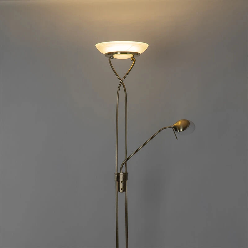 QAZQA Stehleuchte Messing inkl. LED und Dimmer mit Leselampe - Empoli 16 QAZQA Stehleuchte Messing inkl. LED und Dimmer mit Leselampe - Empoli – Bild 14