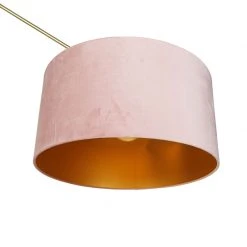 QAZQA Moderne Stehlampe Gold Samtschirm Rosa 50 cm - Editor -Stehlampen Verkaufsladen 5399 104964 4