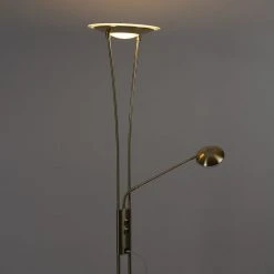 QAZQA Goldene Stehlampe mit Lesearm inkl. LED und USB-Anschluss - Sevilla -Stehlampen Verkaufsladen 5411 99506 14