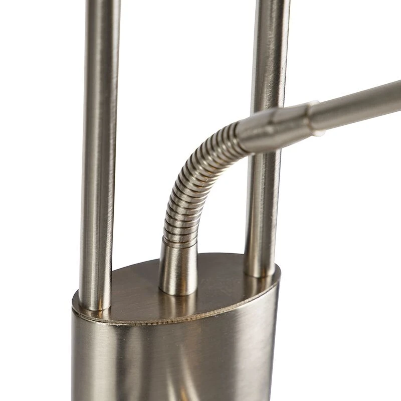 QAZQA Moderne Stehleuchte Stahl inkl. LED mit Lesearm - Ibiza 8 QAZQA Moderne Stehleuchte Stahl inkl. LED mit Lesearm - Ibiza – Bild 6