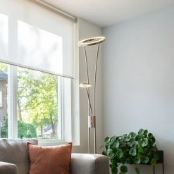 QAZQA Moderne Stehlampe Stahl und Glas inkl. LED mit Lesearm - Divine -Stehlampen Verkaufsladen 5436 99249 18