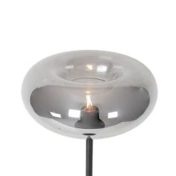QAZQA Art Deco Stehlampe schwarz mit Rauchglas - Busa -Stehlampen Verkaufsladen 5437 104346 5