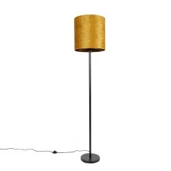 QAZQA Klassische Stehlampe schwarzer Schirm Gold 40 cm - Simplo -Stehlampen Verkaufsladen 5474 104162 10
