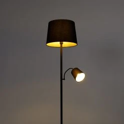 QAZQA Klassische Stehlampe schwarz mit Gold und Leselicht - Retro -Stehlampen Verkaufsladen 5488 103238 13