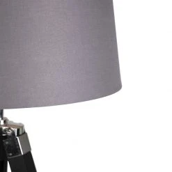 QAZQA Stehleuchte schwarz mit dunkelgrauem Schirm 45 cm - Tripod -Stehlampen Verkaufsladen 5500 92837 2