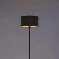 QAZQA Stehlampe schwarz mit Samtschirm taupe mit Gold 35 cm - Parte 22 QAZQA Stehlampe schwarz mit Samtschirm taupe mit Gold 35 cm - Parte -Stehlampen Verkaufsladen 5513 98586 9