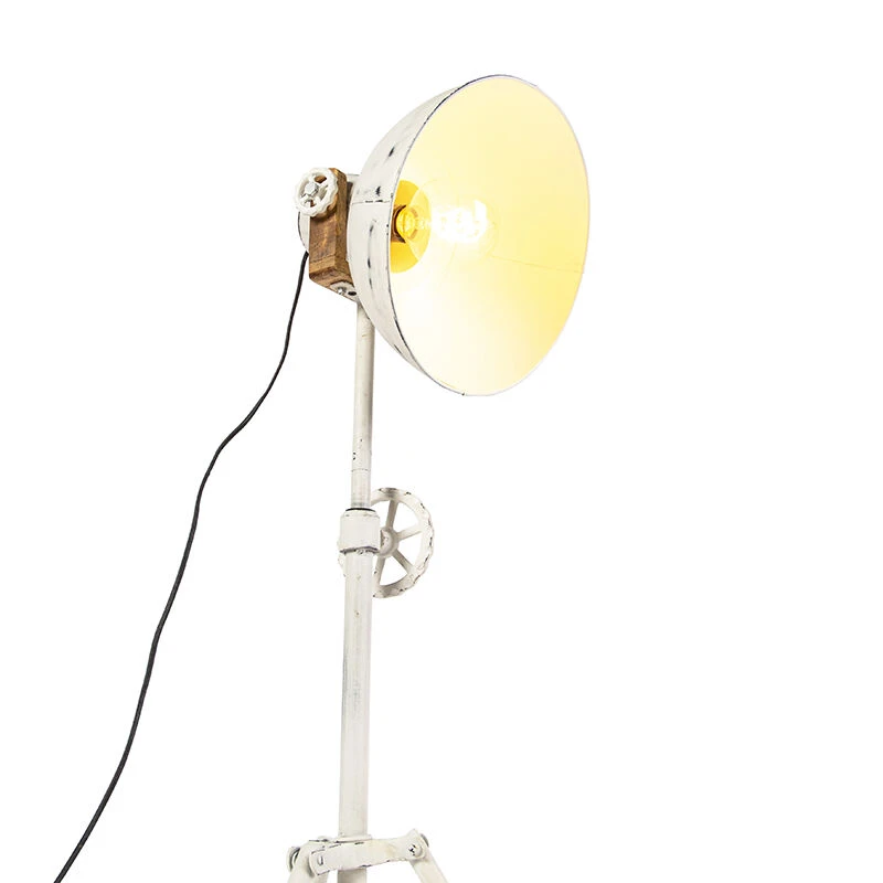 QAZQA Industrielle Stehleuchte Stativ weiß - Mangos 14 QAZQA Industrielle Stehleuchte Stativ weiß - Mangos – Bild 12