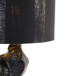 QAZQA Vintage Stehlampe schwarz mit Stoffschirm schwarz - Kranichvogel -Stehlampen Verkaufsladen 5586 103975 2